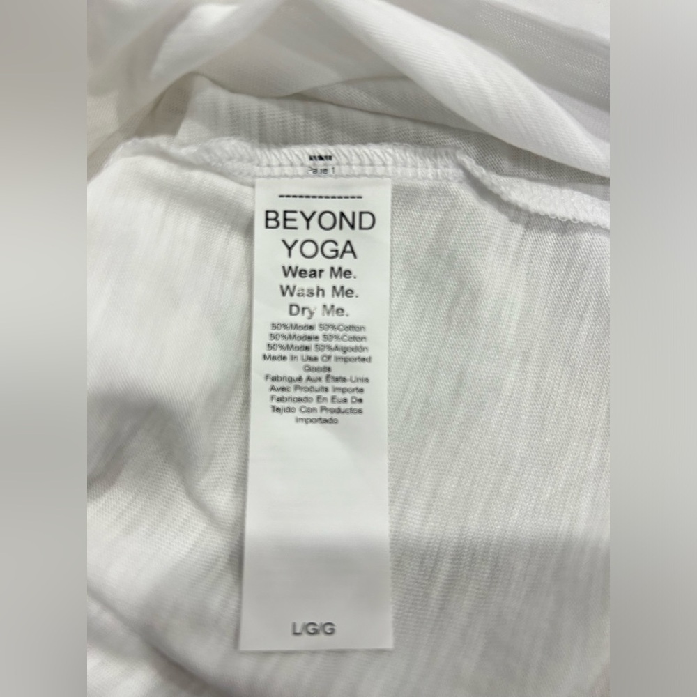 Beyond Yoga Women's Large Well Traveled Tank White NWT Slub Jersey Fabric - Picture 7 of 9